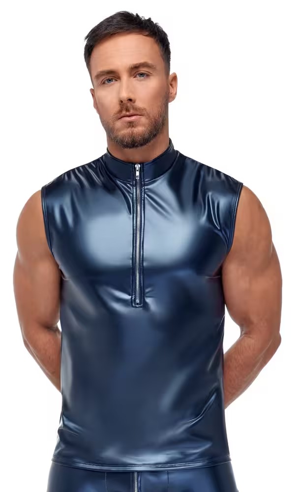 Blauw shirt met rits