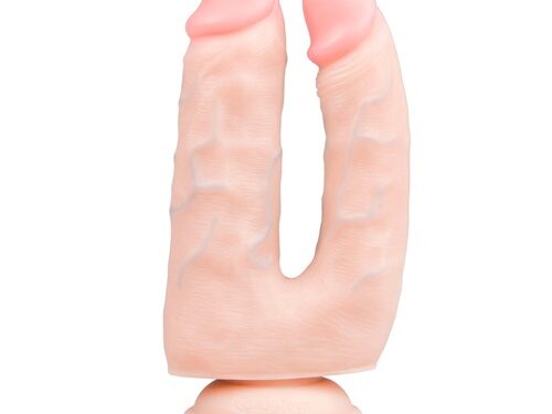 Double Dong, realistic double dildo with suction cup, 18 CM