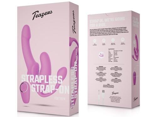 Teazers – Strapless Strap-On met Anaal Plug – Pink