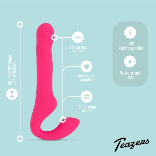 Teazers Strapless Strap On Vibrator - Roze